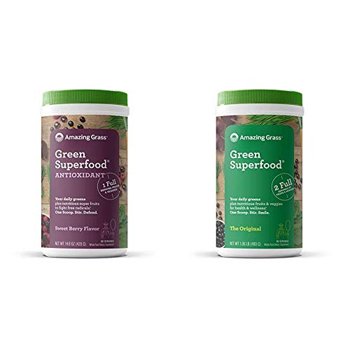 Amazing Grass Green Superfood Antioxidant: Organic Plant Based Antioxidant and Wheat Grass Powder for...