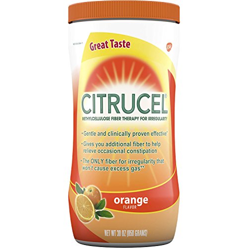 Citrucel Powder Orange Flavor Fiber Therapy for Occasional Constipation Relief, 30 ounce