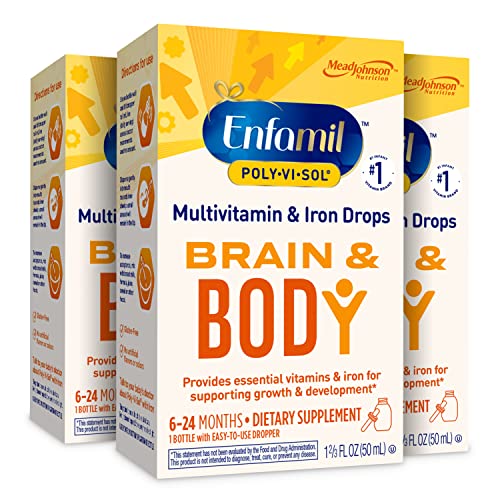 Enfamil Baby Vitamin Poly-Vi-Sol with Iron Multivitamin Supplement Drops for Infants and Toddlers, 50...