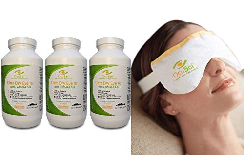 Formulated for Dry Eyes with Triglyceride Ultra Pure Omega-3, Omega-7, Lutein and D3 and a Dry Eye Compress