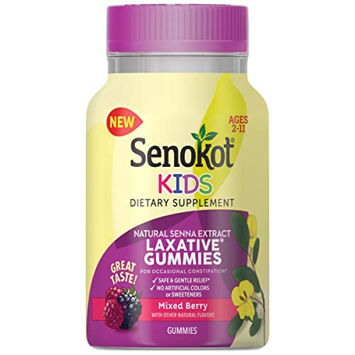 Senokot Kids Mixed Berry Laxative Gummies for Age 2+, Senna Extract for Gentle, Overnight Relief from...