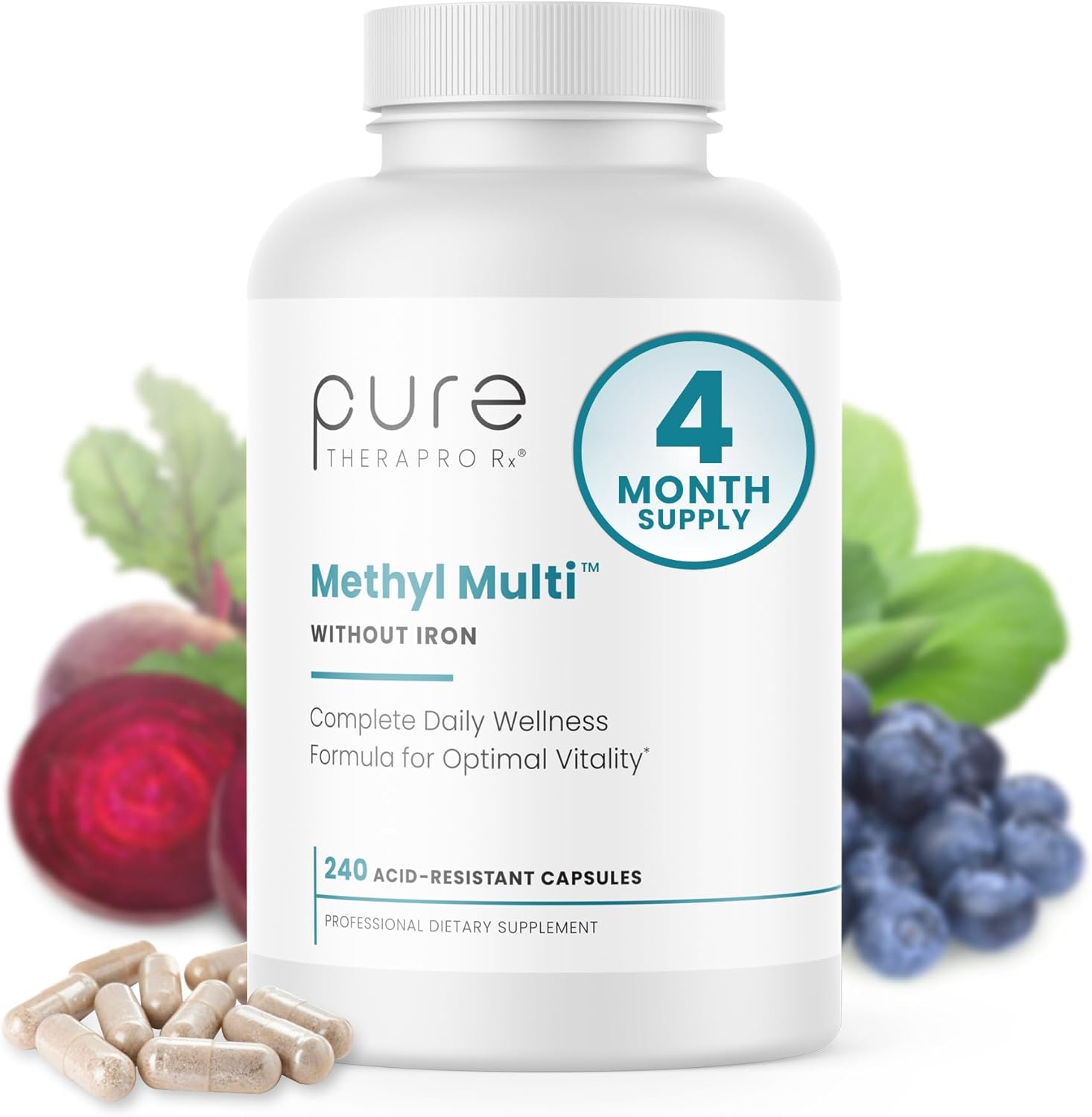 Pure Therapro Rx Methylated Multivitamin for Men and Women | Methyl Multi Without Iron + Methyl B12 &...